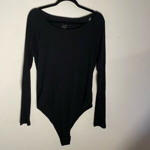 Black Ribbed Long Sleeve Bodysuit by A New Day XXL cotton  spandex plus size